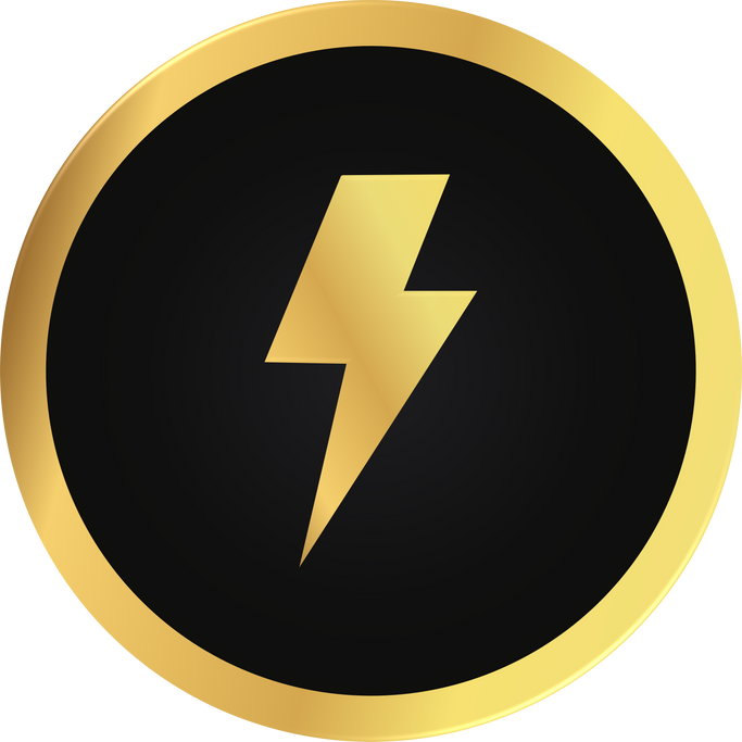 Gold Lightning Bolt Icon