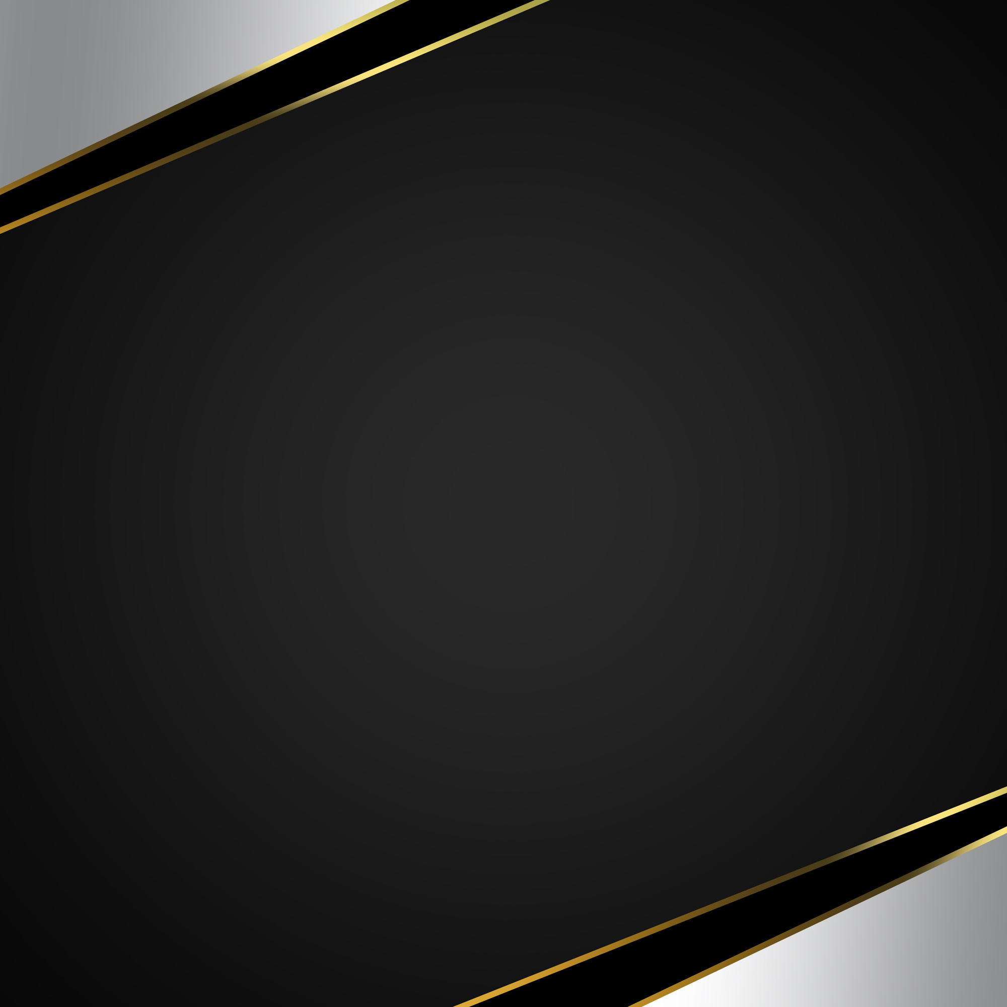 black background silver line gold frame